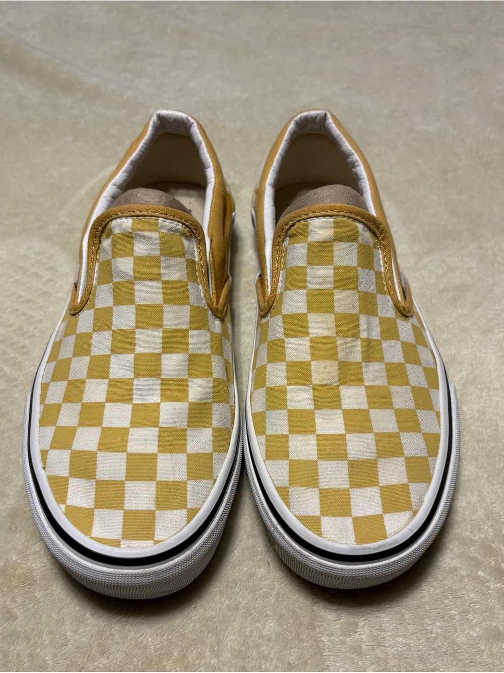 Vans Checkerboard Slip-On Sneakers in Yellow and White